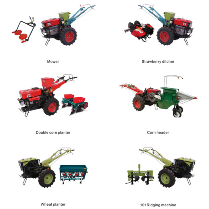 Garden Cultivator Ploughing Machine Agricultural 20hp Walk Behind Tractor Two Wheel Tractor diesel 22 hp Walking Tractor
