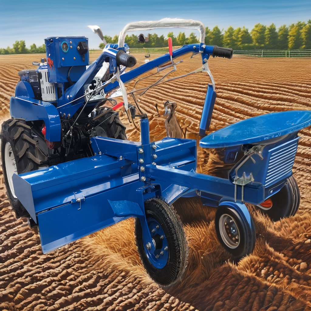 Falath 20HP Diesel Engine Power Walking Tractor With Two-Wheel Drive Hand-Held Agricultural Machine Behind Power Tiller