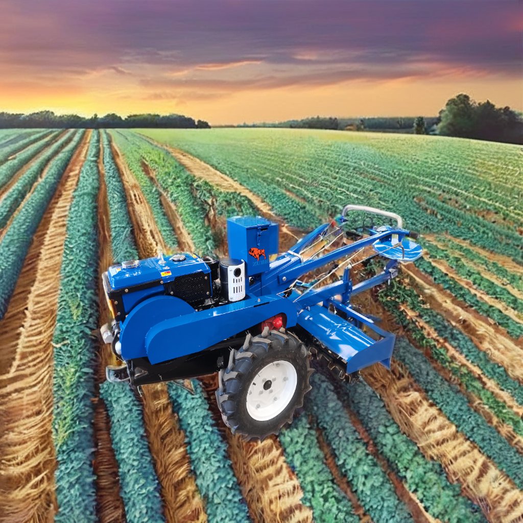 China Machine Held Mini Right Gear Used diesel Farm Rotavator Agriculture Manual Hand Walking Tractor