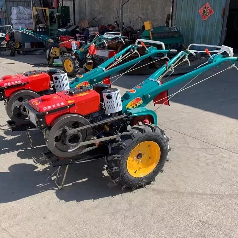 Mini Small Farm Garden Multipurpose Agriculture Equipment Hand Walk-behind Walking New Tractors Two Wheel for Sale