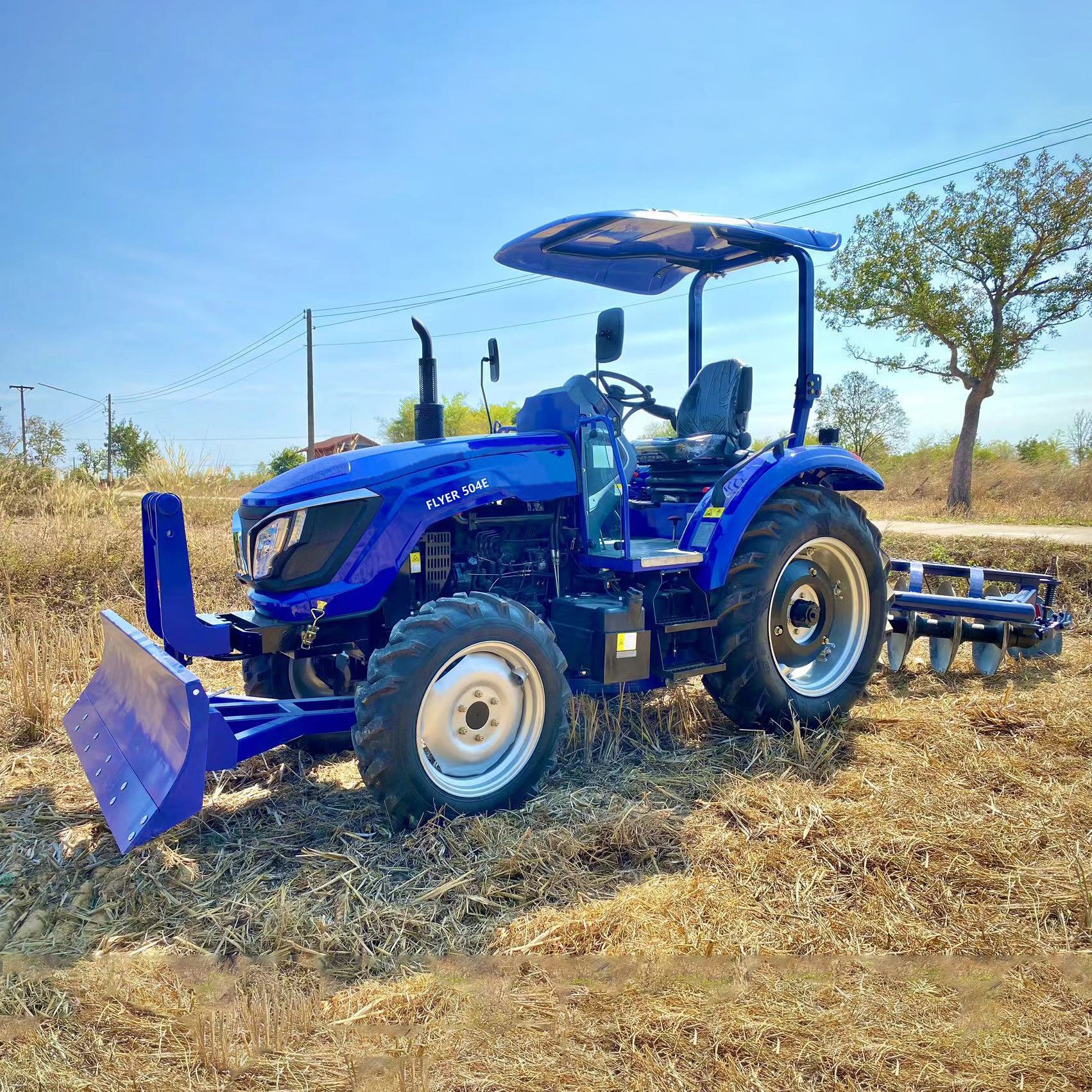 Good Quality CE Certification 4 Wheel 90hp New Farm Tractor Tractor with Front Loading BACKHOE for Sale