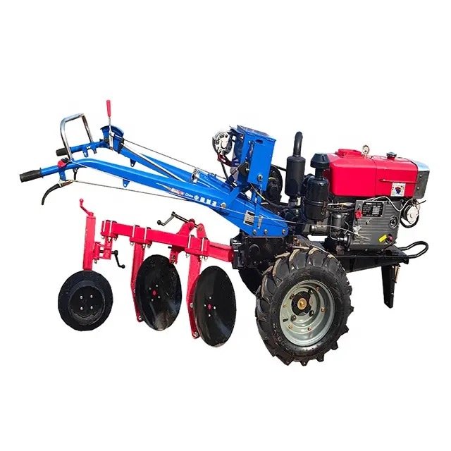 Multi-purpose Agricultural Walking Tiller 151 Gearbox with Plow Walking Tractor Electric Start Two-wheel Walking Tractor20HP