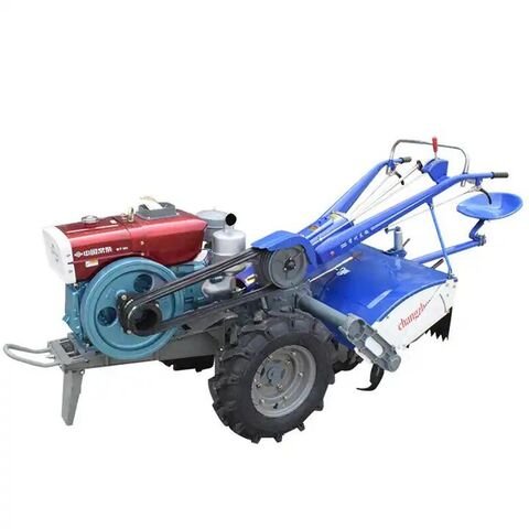 Top Farming 22 Horsepower diesel Water Cooled Engine Motor Small Two Wheel Walking Tractor with Rotary Tiller and Flip Plough