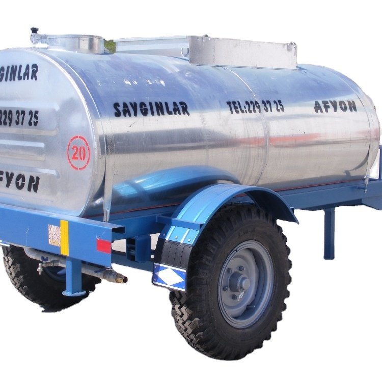 Galvanized Single Axle Tractor Mounted High Efficiency Farm Water Tank Trailer 3 Tones Tank Trailer
