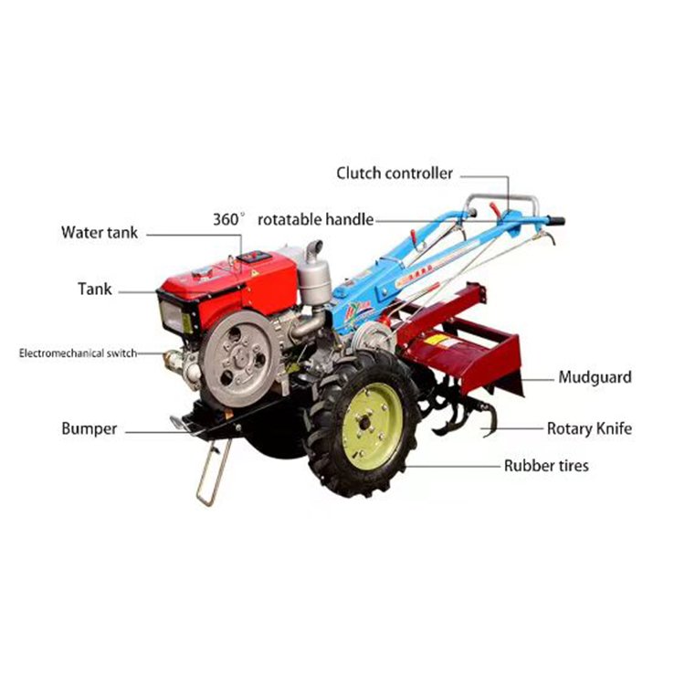 Cheap Price Agricultural Machine Diesel Engine Mini Walking Tractor Cultivator Rotary/ Mini Power Tiller Hand Walking Tractor