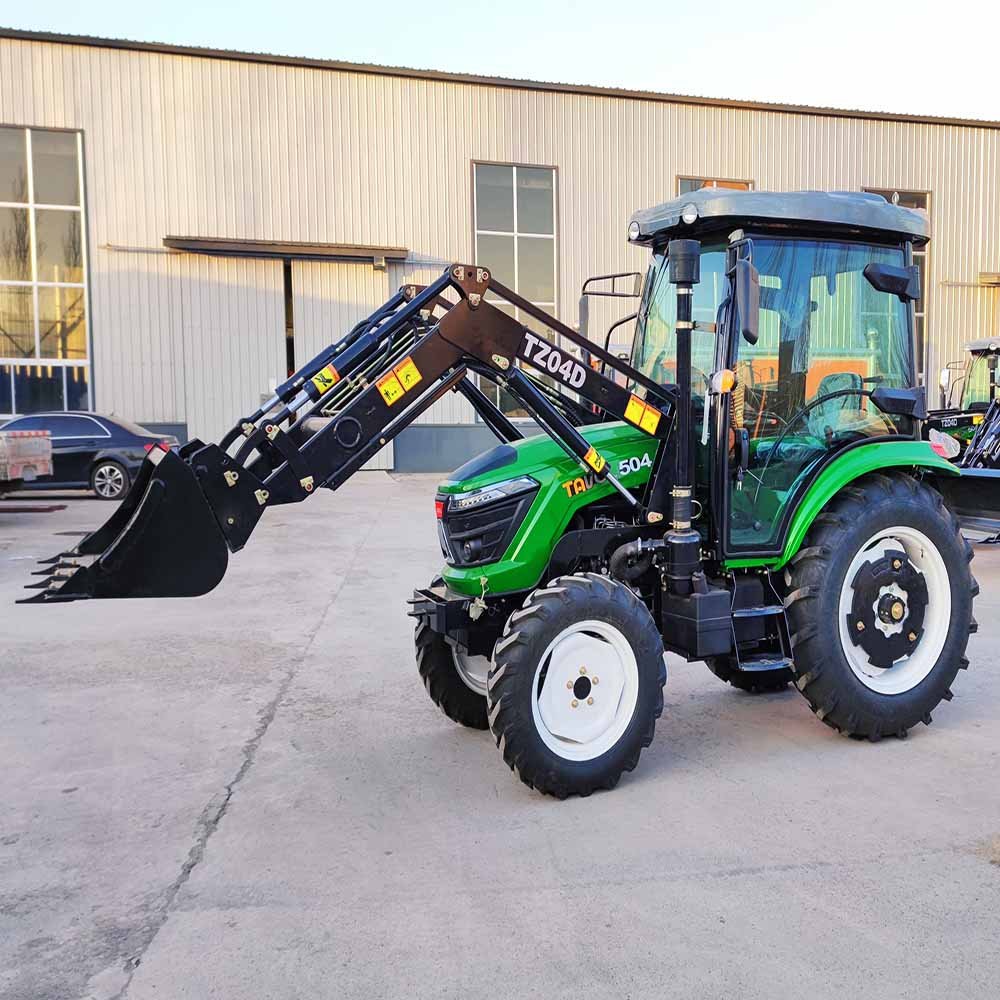 COC E-MARK EURO 3 EURO 5 ENG50hp 504 Cabin Front Loader Small Agricultural Tyre Farm 4x4 Tractor with Loader and Backhoe Machine