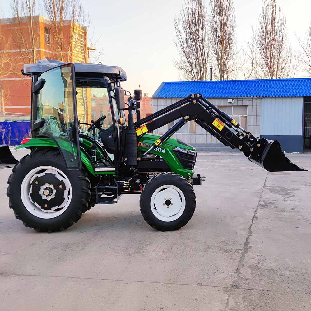 COC E-MARK EURO 3 EURO 5 ENG50hp 504 Cabin Front Loader Small Agricultural Tyre Farm 4x4 Tractor with Loader and Backhoe Machine