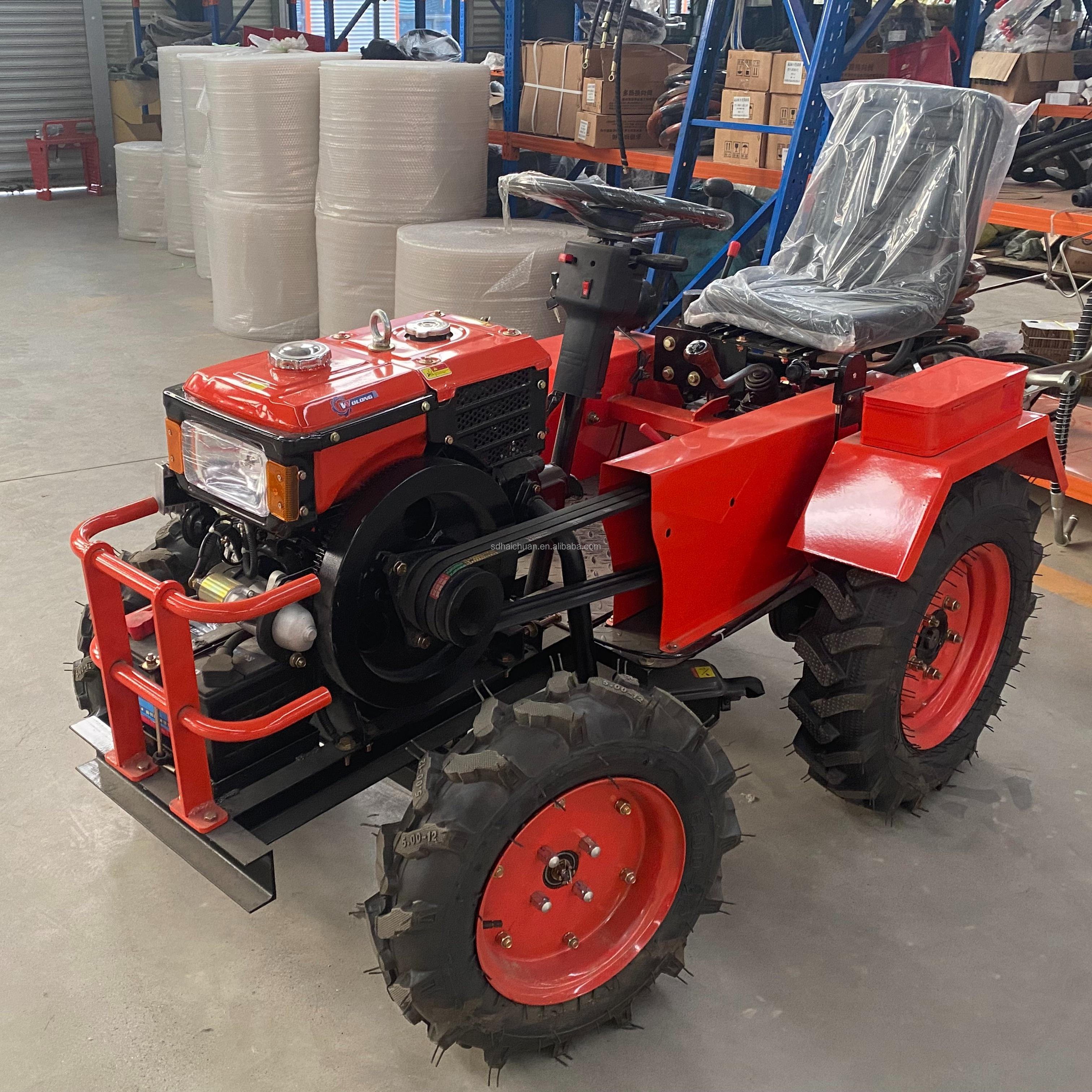 12HP 15HP 2WD Mini Tractor 4 Wheel Walking Tractor for Simple Farming Work All Walk-behind Tractor Attachments Can Be Used
