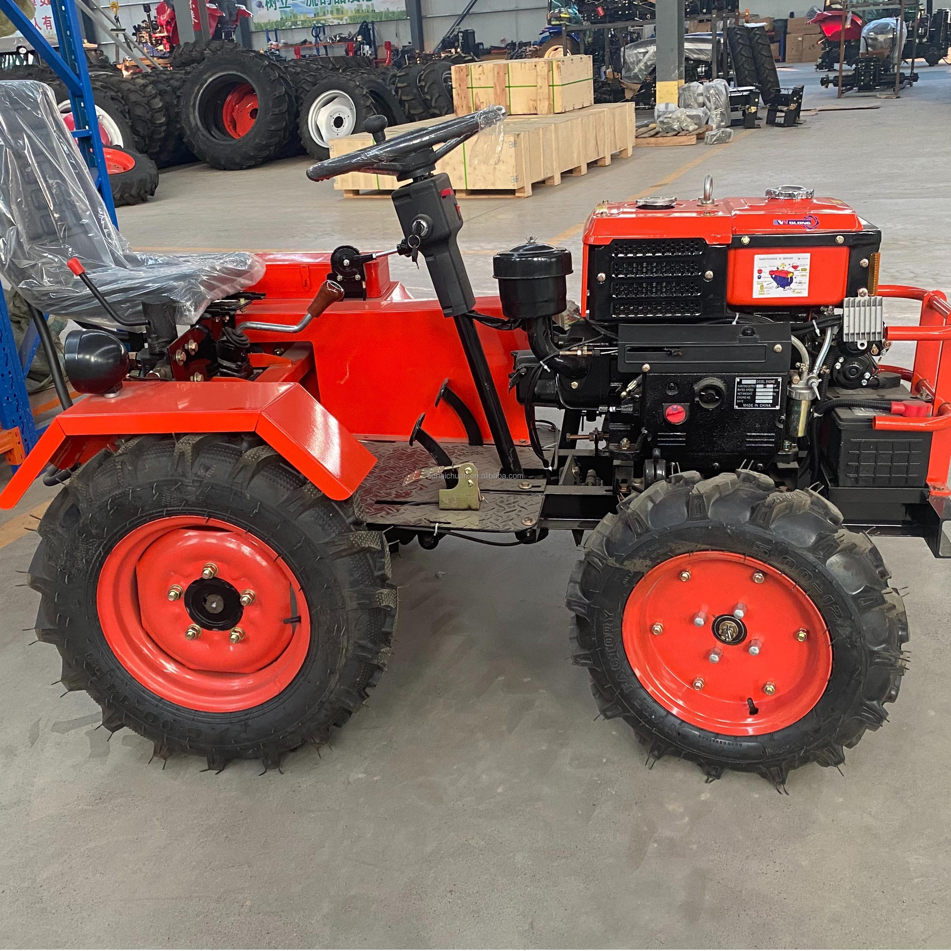 12HP 15HP 2WD Mini Tractor 4 Wheel Walking Tractor for Simple Farming Work All Walk-behind Tractor Attachments Can Be Used
