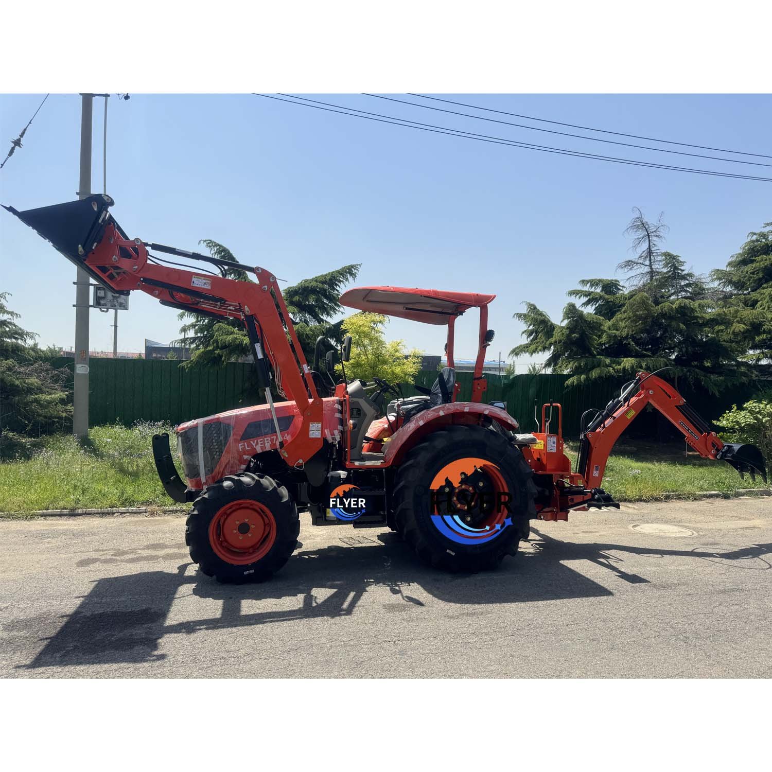 CE Certificated Big 60/70/75HP Farming Agricultural Tractor with Front End Loaderand Backhoe