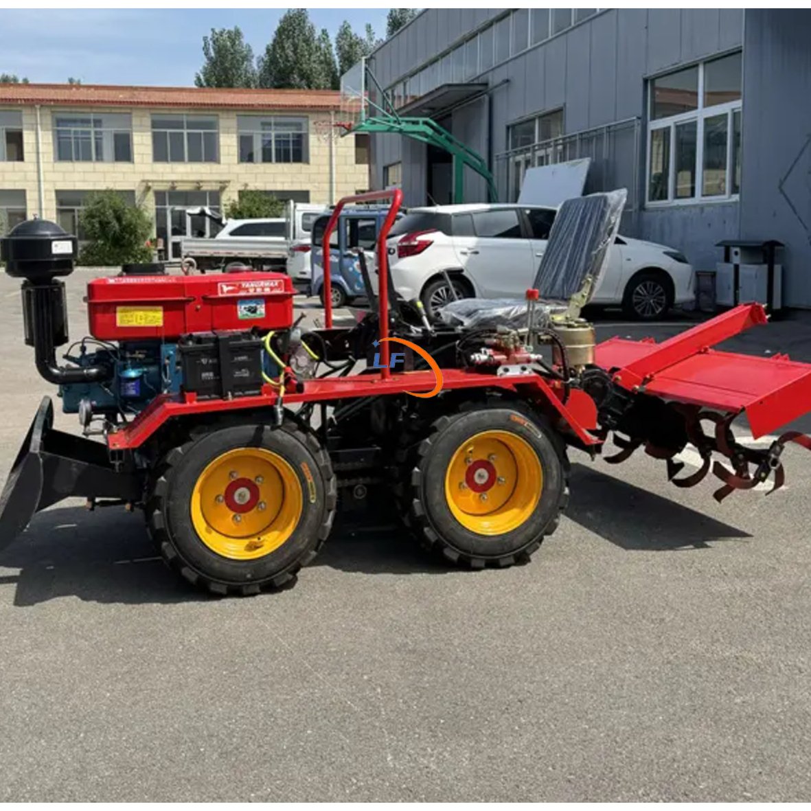 25 Horsepower Riding Mini Four Wheel Plow Tractor Small Four-wheel Belt Rotary Tiller Plow Head Bulldozer Cultivator
