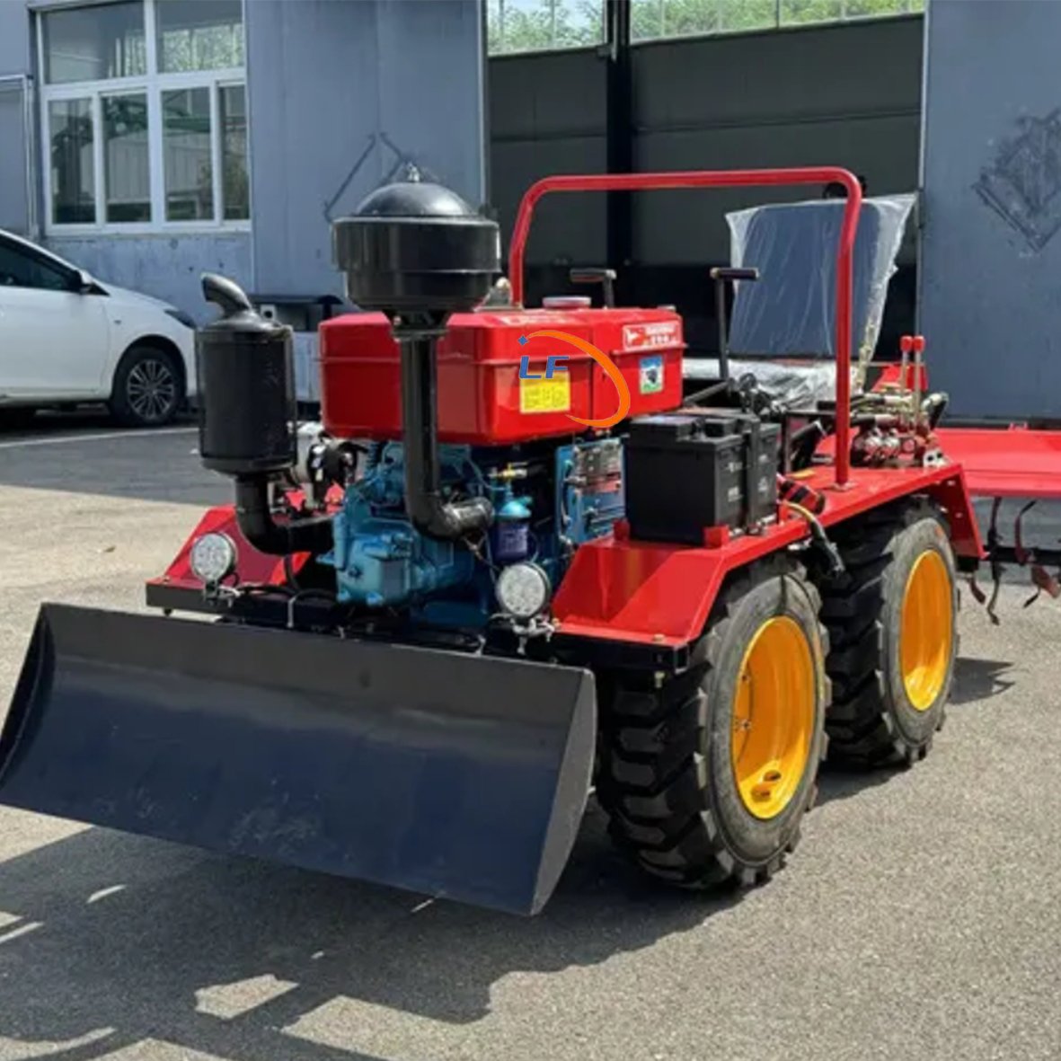 25 Horsepower Riding Mini Four Wheel Plow Tractor Small Four-wheel Belt Rotary Tiller Plow Head Bulldozer Cultivator
