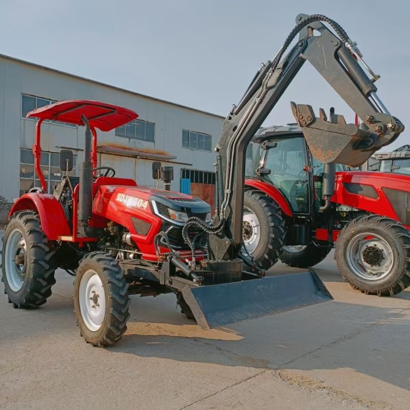 Agriculture Tractor 50hp 55hp 60hp 4wd 4x4 Tractor Equipped With Trailer Rotary Cultivator Planter Tractor