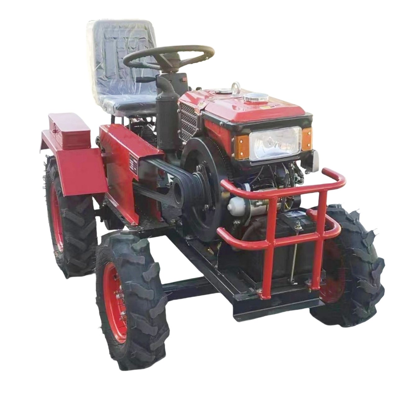15hp 12-15hp Water Cooling diesel Engine 4 Wheel Agricultural Farming Hand Walking Behind Mini Tractor with CE