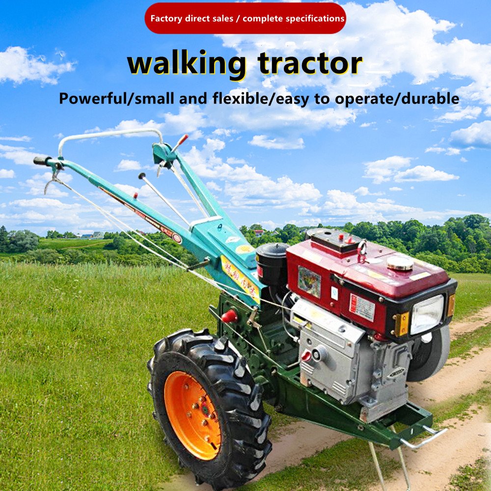 New Original 8hp 12hp 15hp 18hp 20hp 22hp Hand Tractor, Farm Diesel Power Tiller Two Wheel Mini Walking Tractor