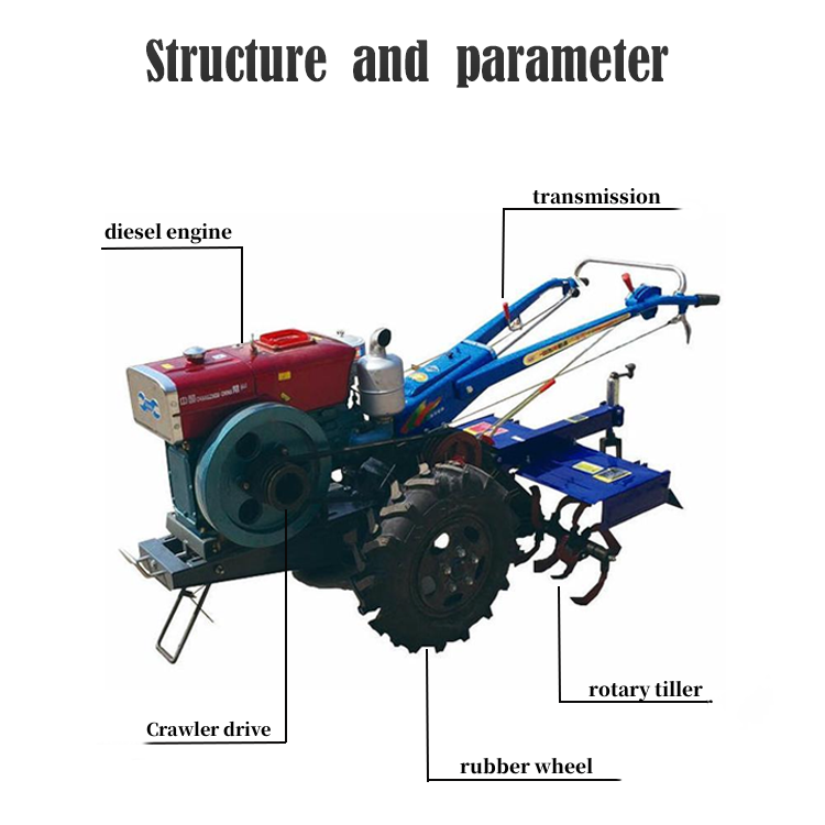 Agriculture Equipment Farm Machinery 8-20Hp Hand Walking Tractor for Sale