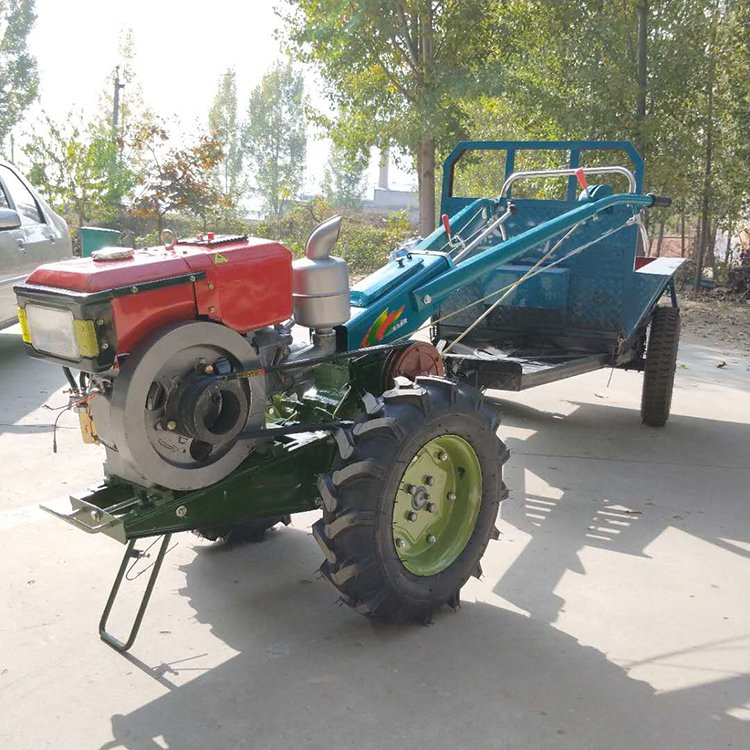 Two-wheel Power Hand-held Towing Bucket 10-12HP Hand-held Tractor Farm Garden Cargo 1.5T Load Weight Trailer with Brake