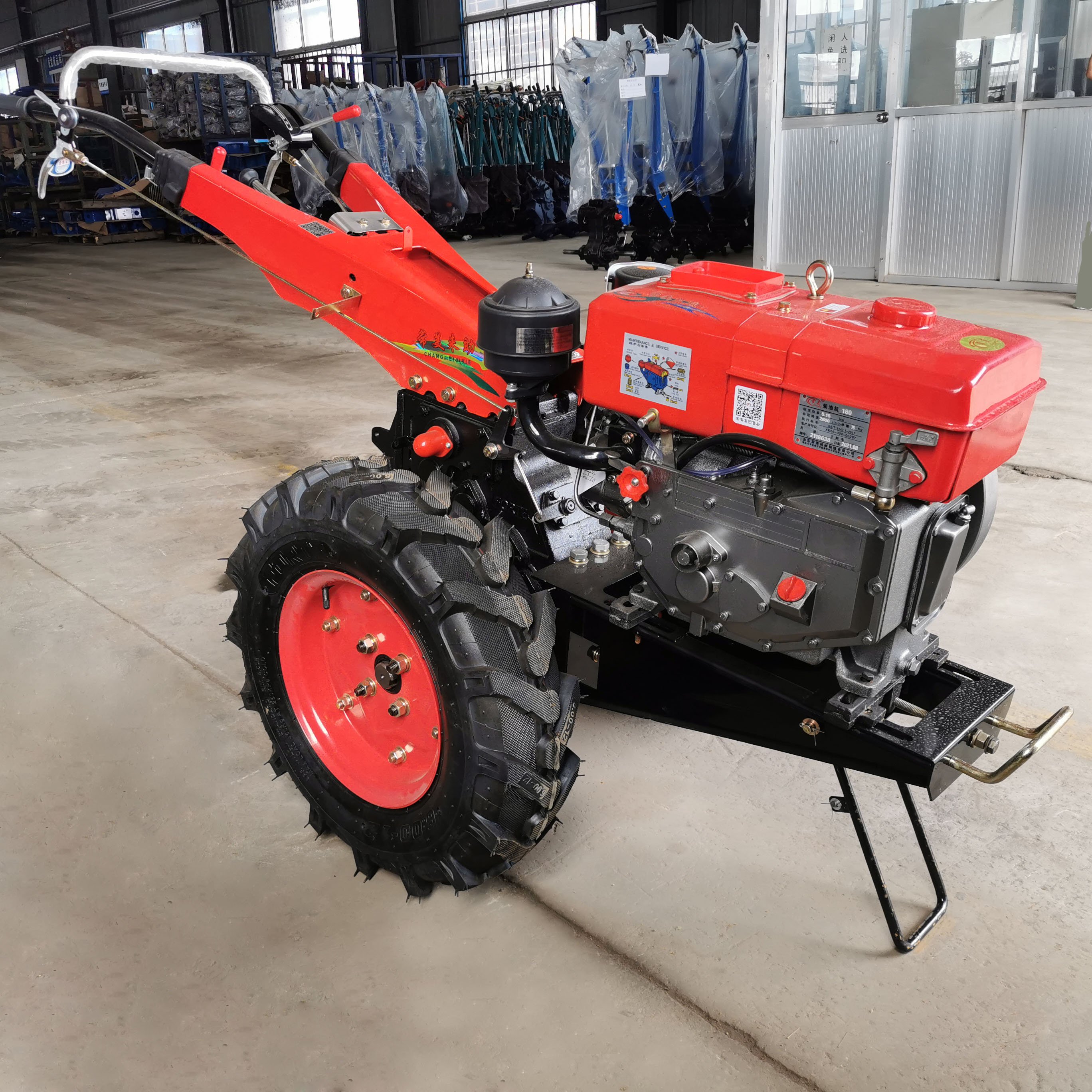 22hp Walk Behind Garden Tractor Smart Agricultural Wheel Tractor With Gear Pump Gearbox Bearing for Green Thumbs