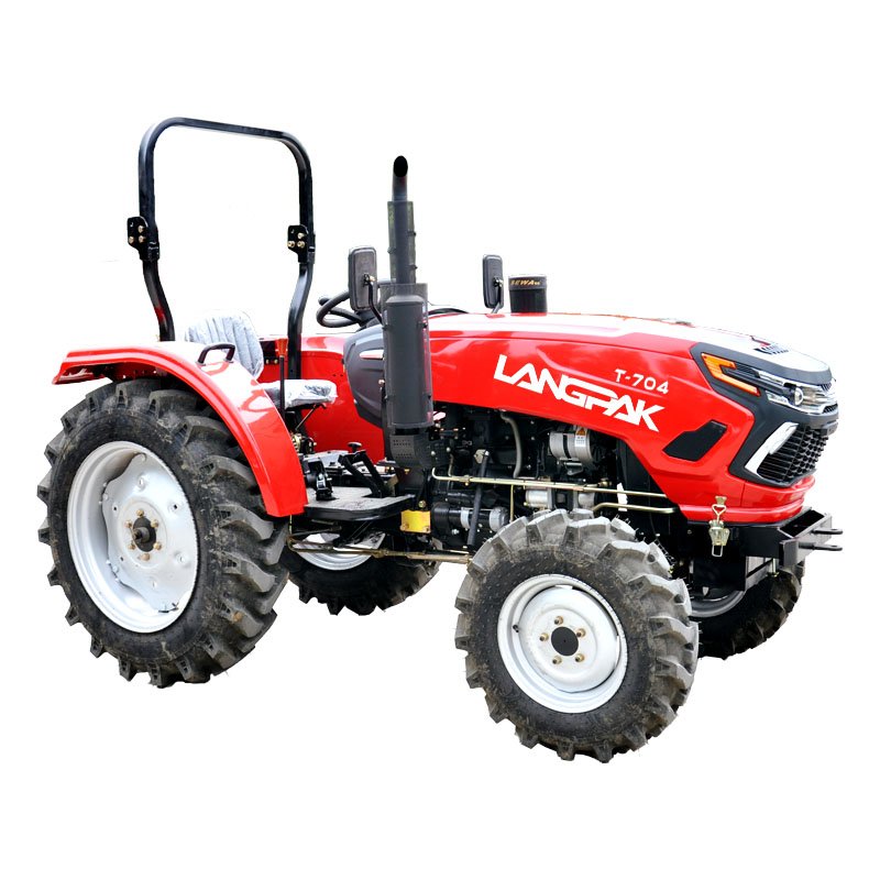 70hp Multi-purpose Red Four Wheel Electric Farm Tractor with Hydraulic Steering for Farm Implements