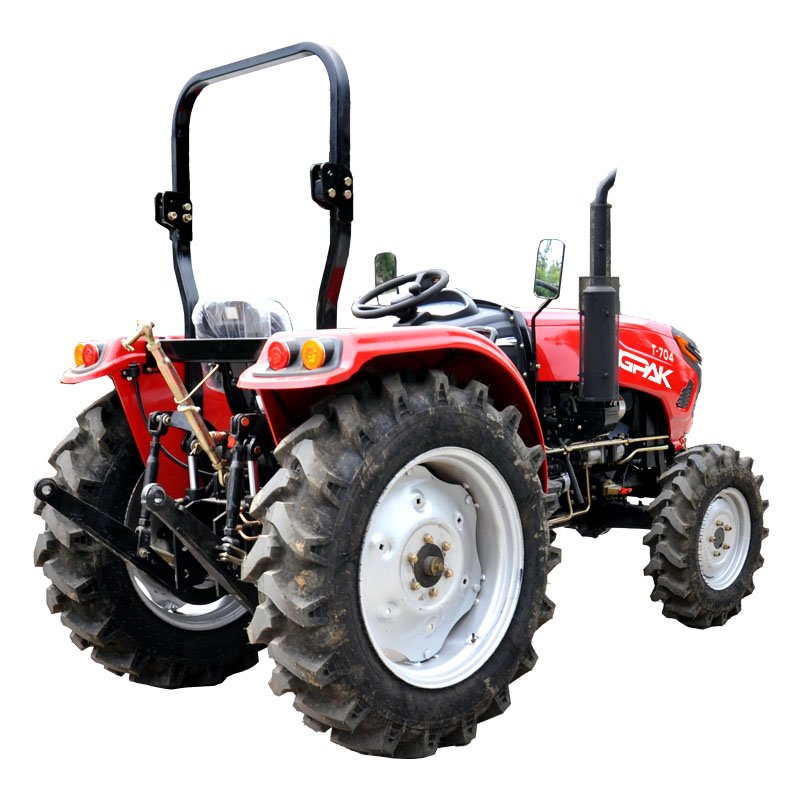 70hp Multi-purpose Red Four Wheel Electric Farm Tractor with Hydraulic Steering for Farm Implements
