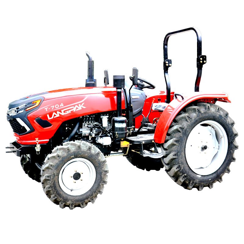 70hp Multi-purpose Red Four Wheel Electric Farm Tractor with Hydraulic Steering for Farm Implements