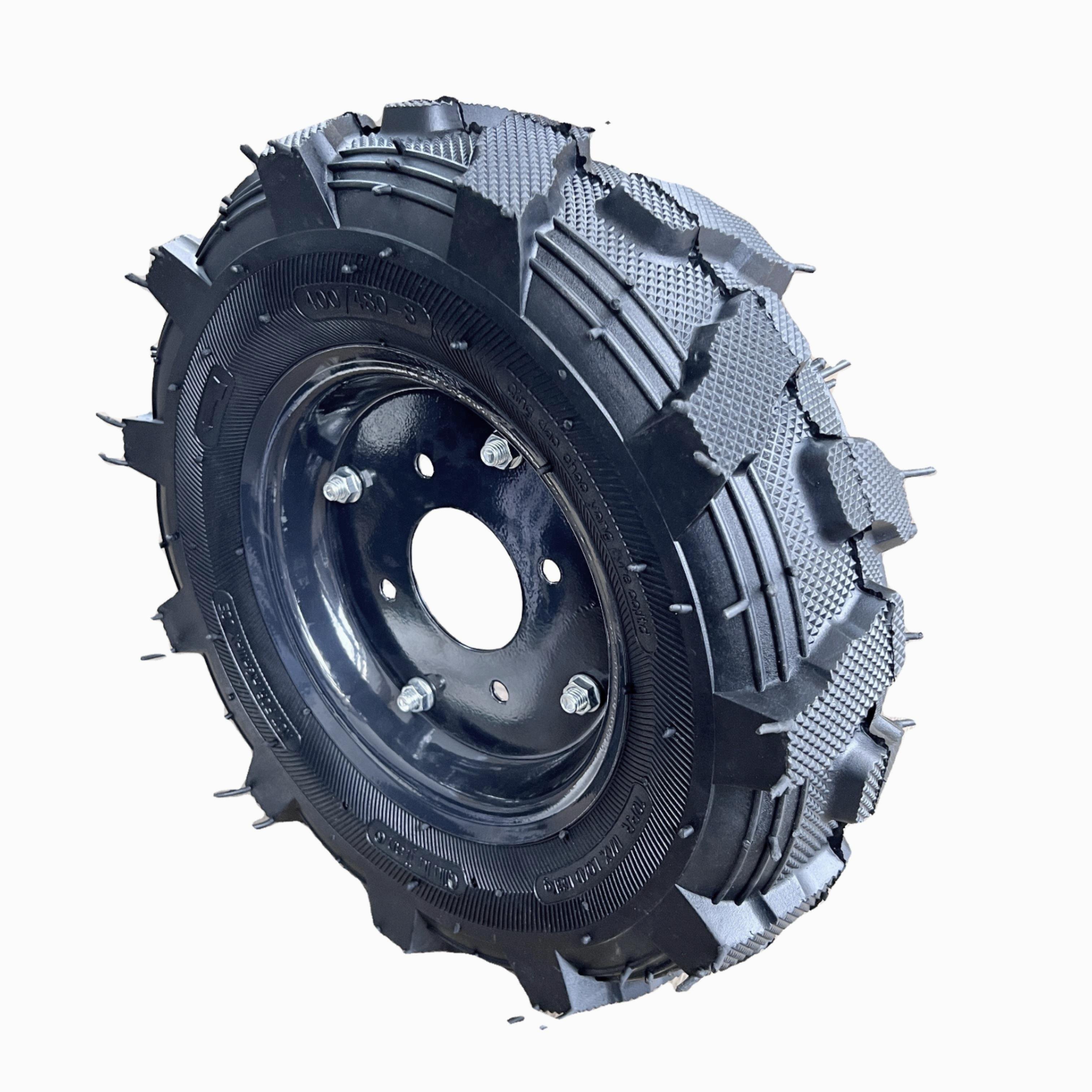 High Quality 16 Inch New Rubber Tire on Metal Rim 4.00-8 Mini Tractor Tyre Wheels for Farm Equipment Wagon Carrying
