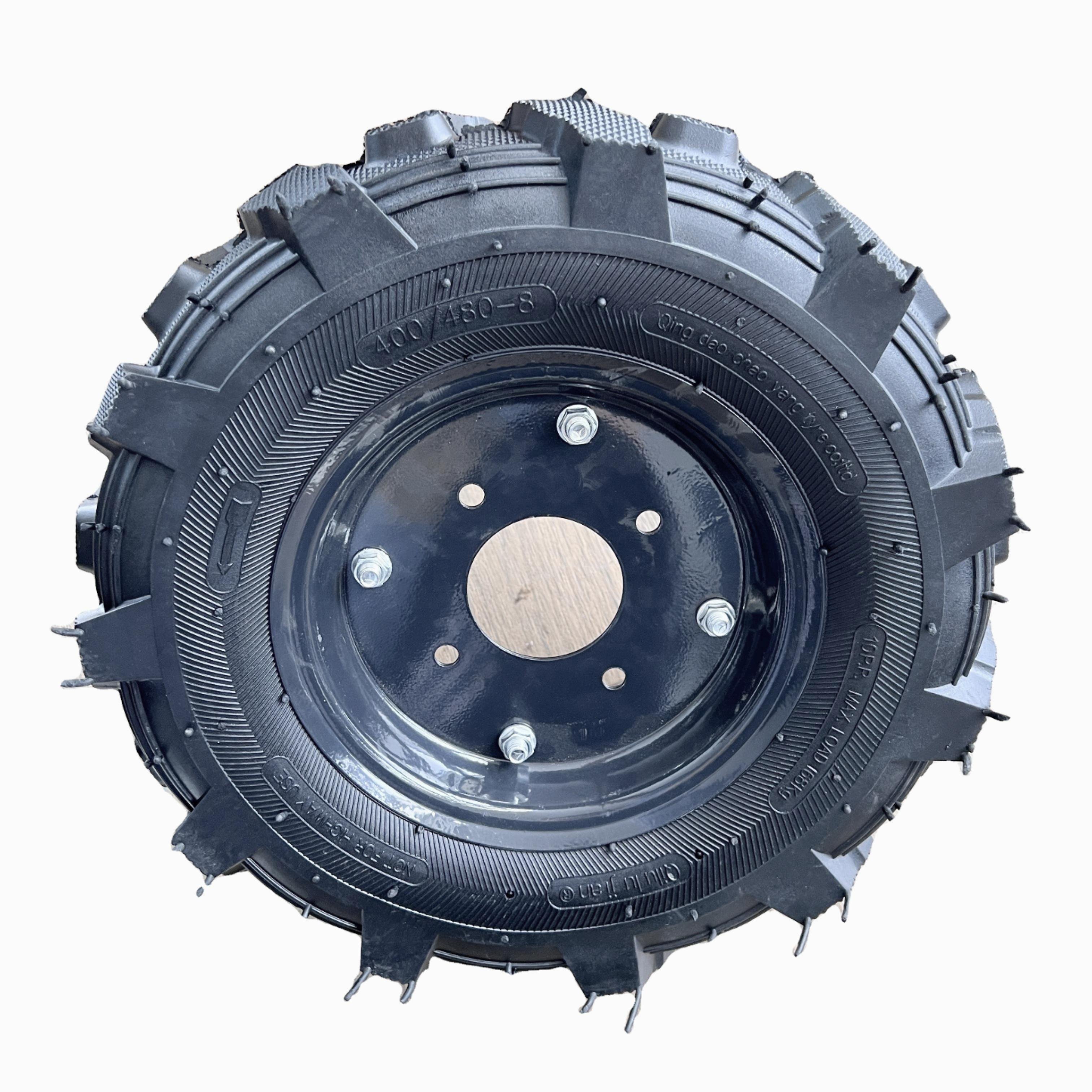 High Quality 16 Inch New Rubber Tire on Metal Rim 4.00-8 Mini Tractor Tyre Wheels for Farm Equipment Wagon Carrying