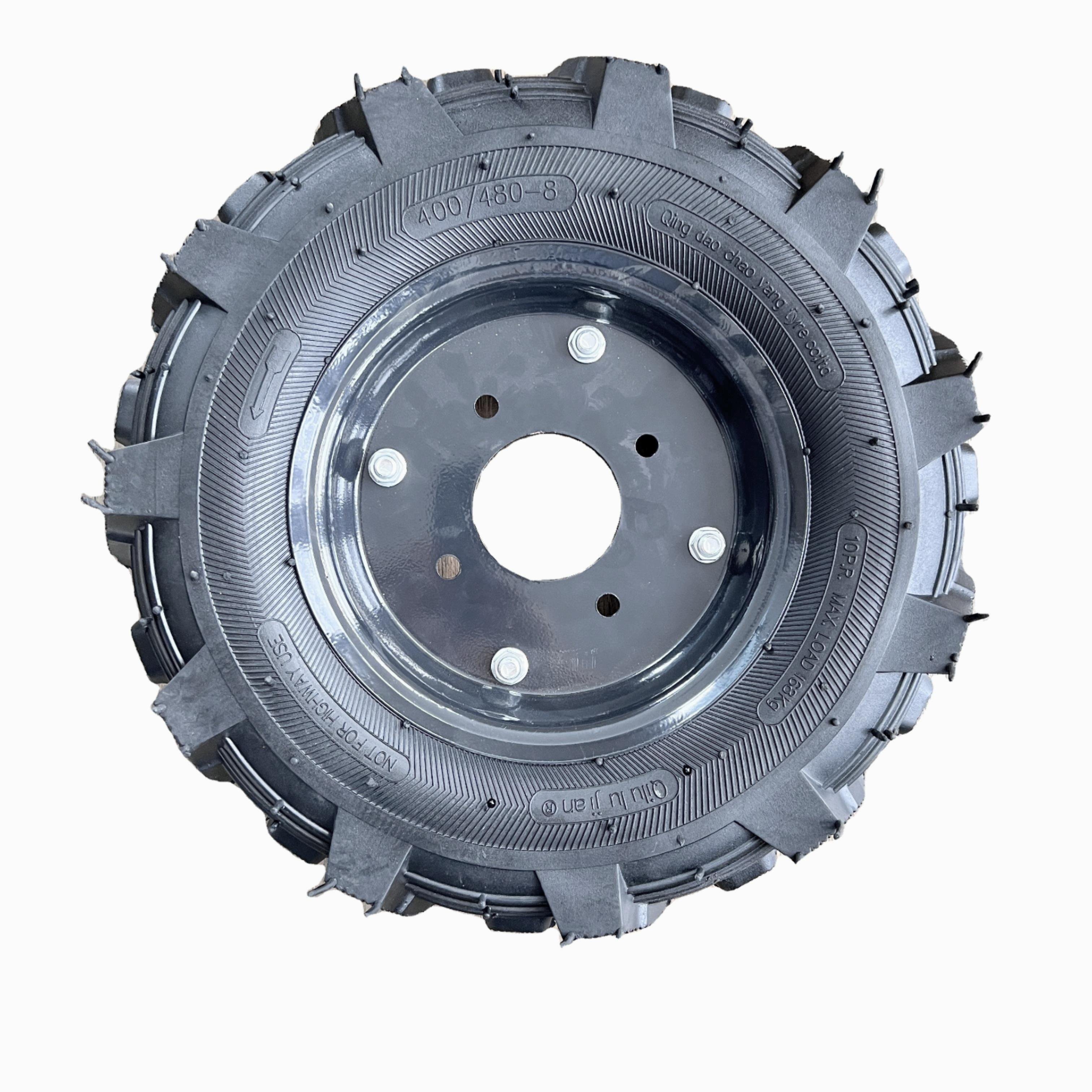High Quality 16 Inch New Rubber Tire on Metal Rim 4.00-8 Mini Tractor Tyre Wheels for Farm Equipment Wagon Carrying
