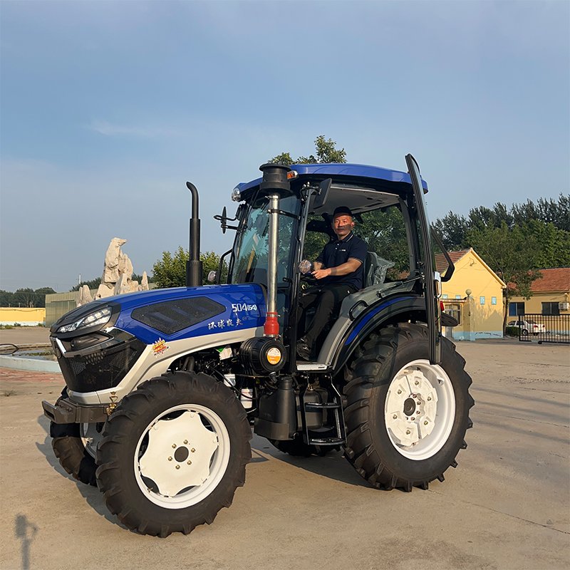 Yangdong 50 HP 4x4 Deluxe Cab Reinforced Farm Tractor Mini 4WD with Engine Pump Gearbox Bearing Core Components Agriculture Use