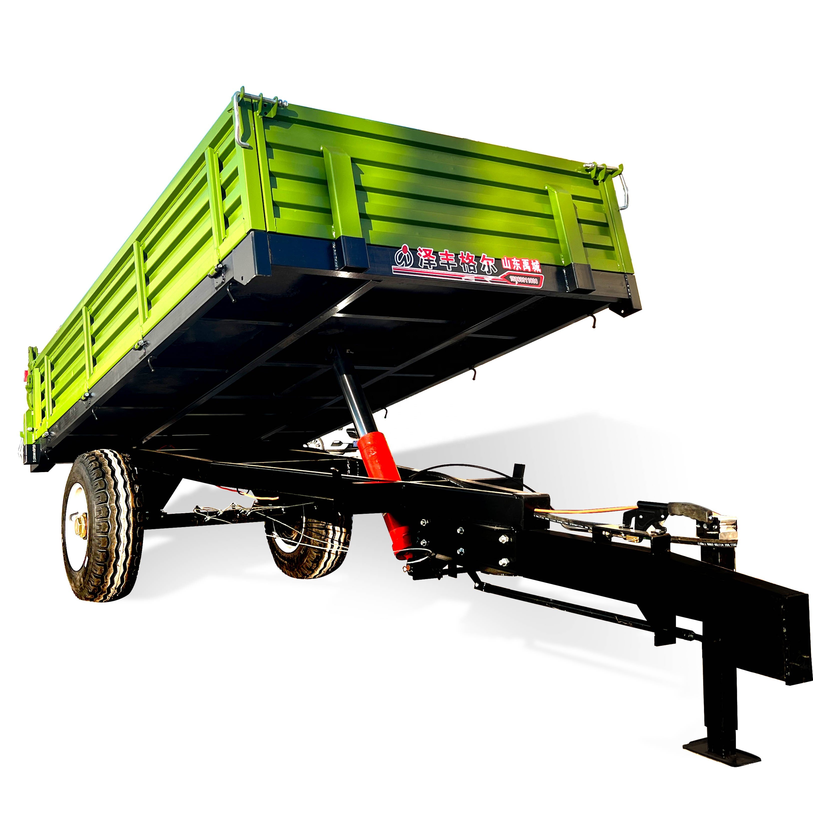 New Style 3ton Tractor-Trailed European Style Dump Farm Tractor Trailer for Agricultural Use