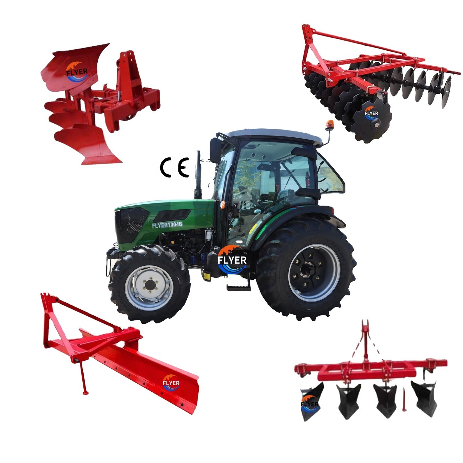 Agricultural Multifunction Machine 100hp Diesel Engine Wheel Tractor Farm Tractors for Sale