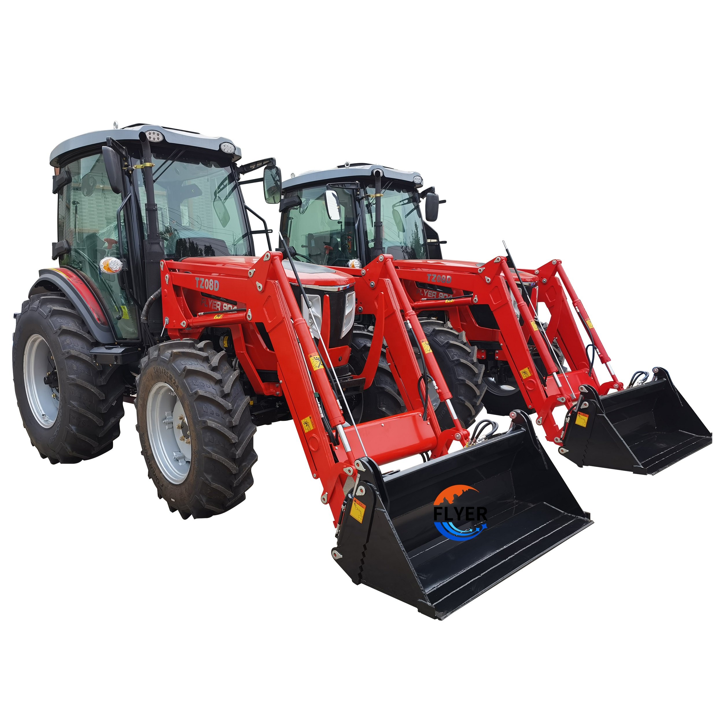 Best Selling 100HP 4x4 Agricultural Wheel Farm Diesel Tractor with Front End Loader