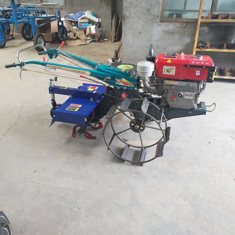 Two-wheel Walking Tractor Farm Cargo Handling Walking Trailer Diesel 2-wheel 12HP Rice Field Walking Tillage Machine