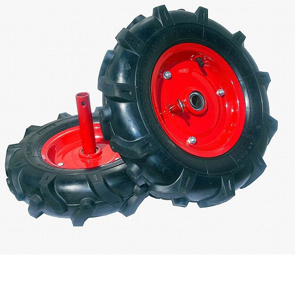 4.00-8 Rubber Pneumatic Wheel Tire With Tube and Metal Rim Disk for Walking Agricultural Tractors and Tillers