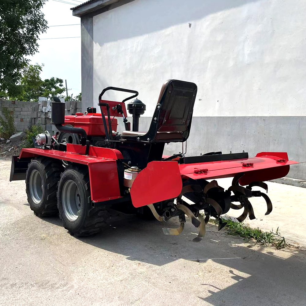 Farm Garden Agricultural Equipment Wheel Type 4WD Mini Tractor With Plow and Rotary Cultivator Tractor 4x4 Diesel Agriculture
