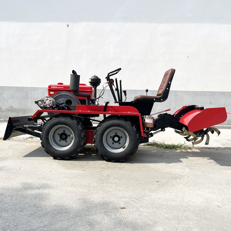 Farm Garden Agricultural Equipment Wheel Type 4WD Mini Tractor With Plow and Rotary Cultivator Tractor 4x4 Diesel Agriculture