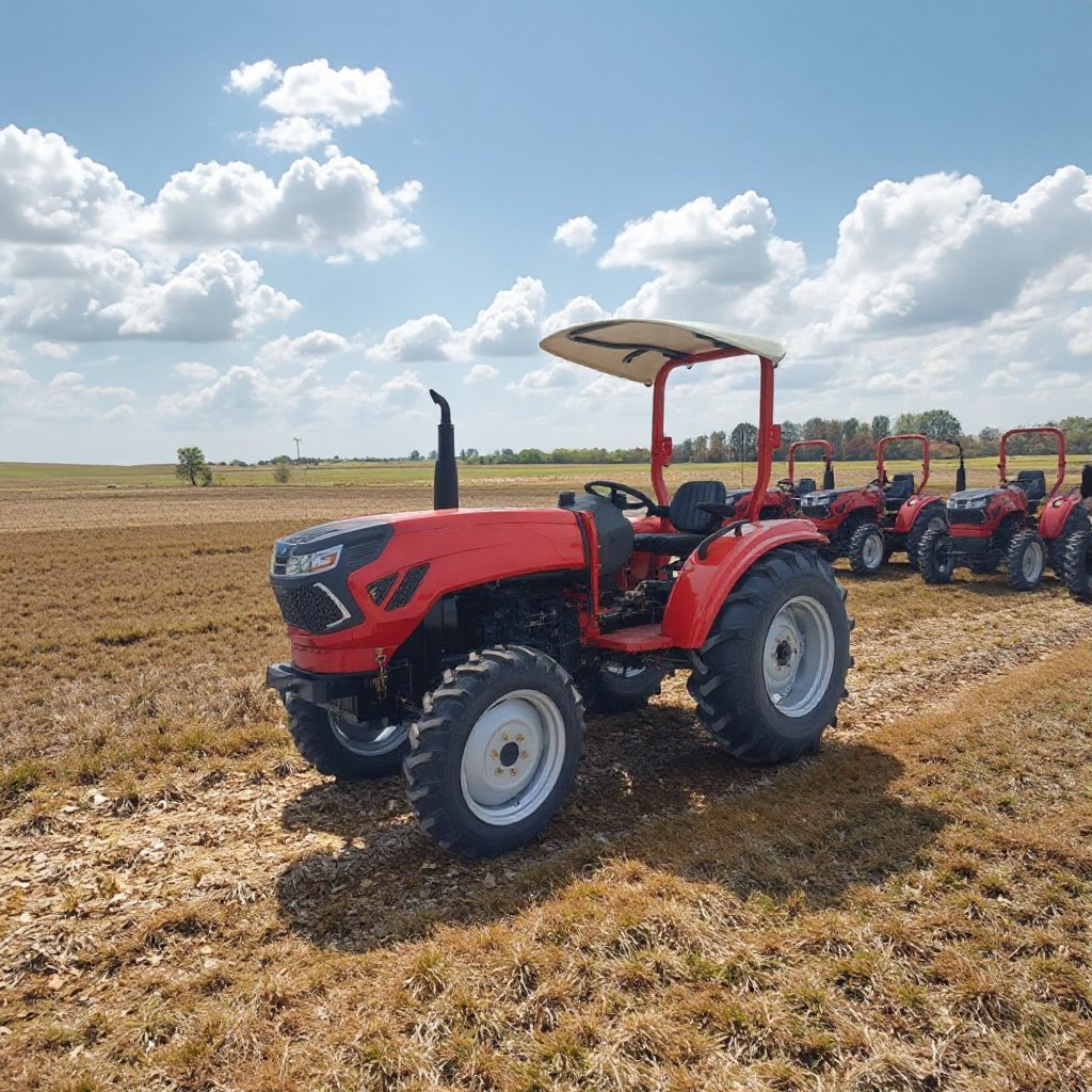 YTO 554A 4x4WD Red Wheel Tractor with 40hp Diesel Engine New Condition for Farm Use