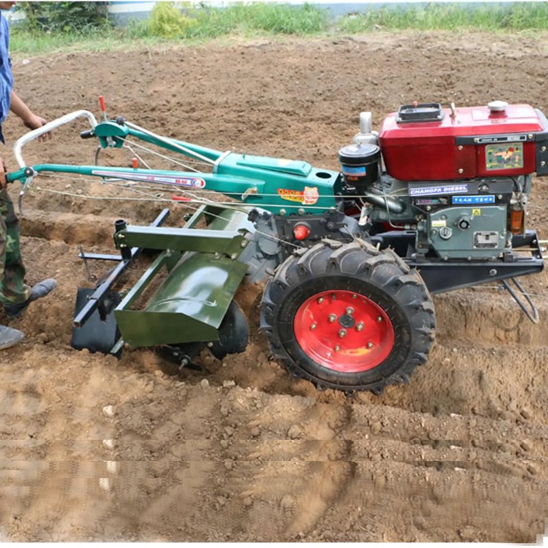 Mini 2 Wheel Farm Walking Tractor 18hp Hand Tractor With Plough Rotary Tiller