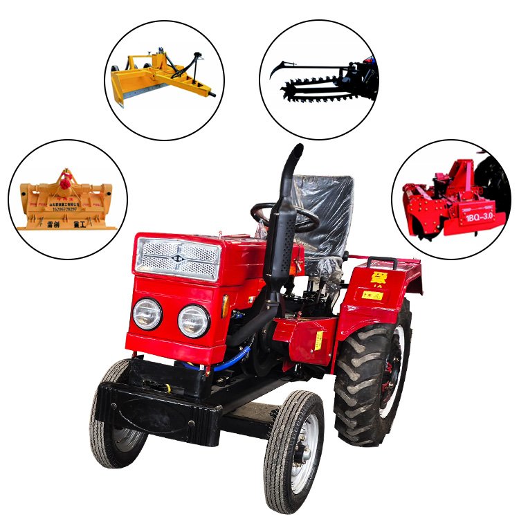 Professional Mini 4-wheel Tractor with Three-point Suspension and Multiple Attachments