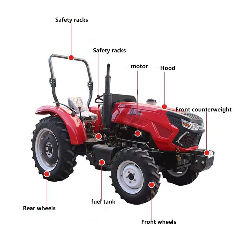 Cheap and Hot Sale 20HP/25HP/30HP/35HP Farm Tractor Mini Four Wheel Tractors 4x4 Mini Tractor Price