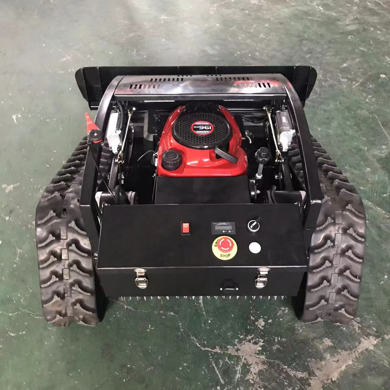 Rubber Track Electric Remote Control Electric Corded Lawn Mower Robot zero Turn Lawn Mower With Snow Plow