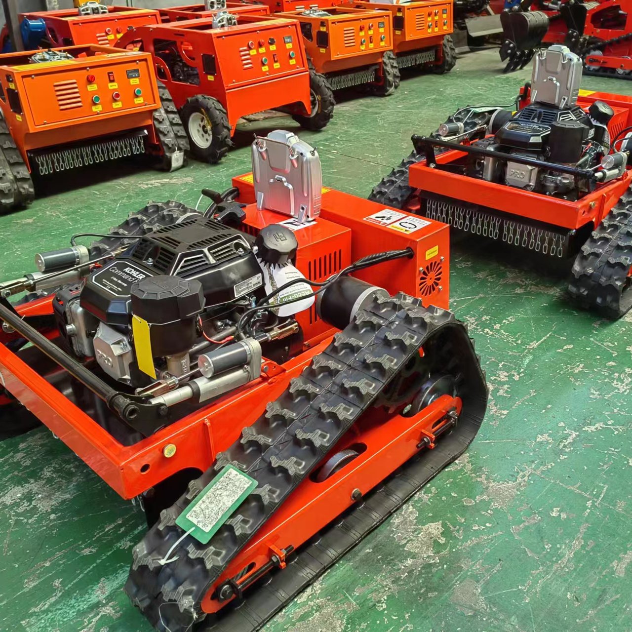 Rubber Track Electric Remote Control Electric Corded Lawn Mower Robot zero Turn Lawn Mower With Snow Plow