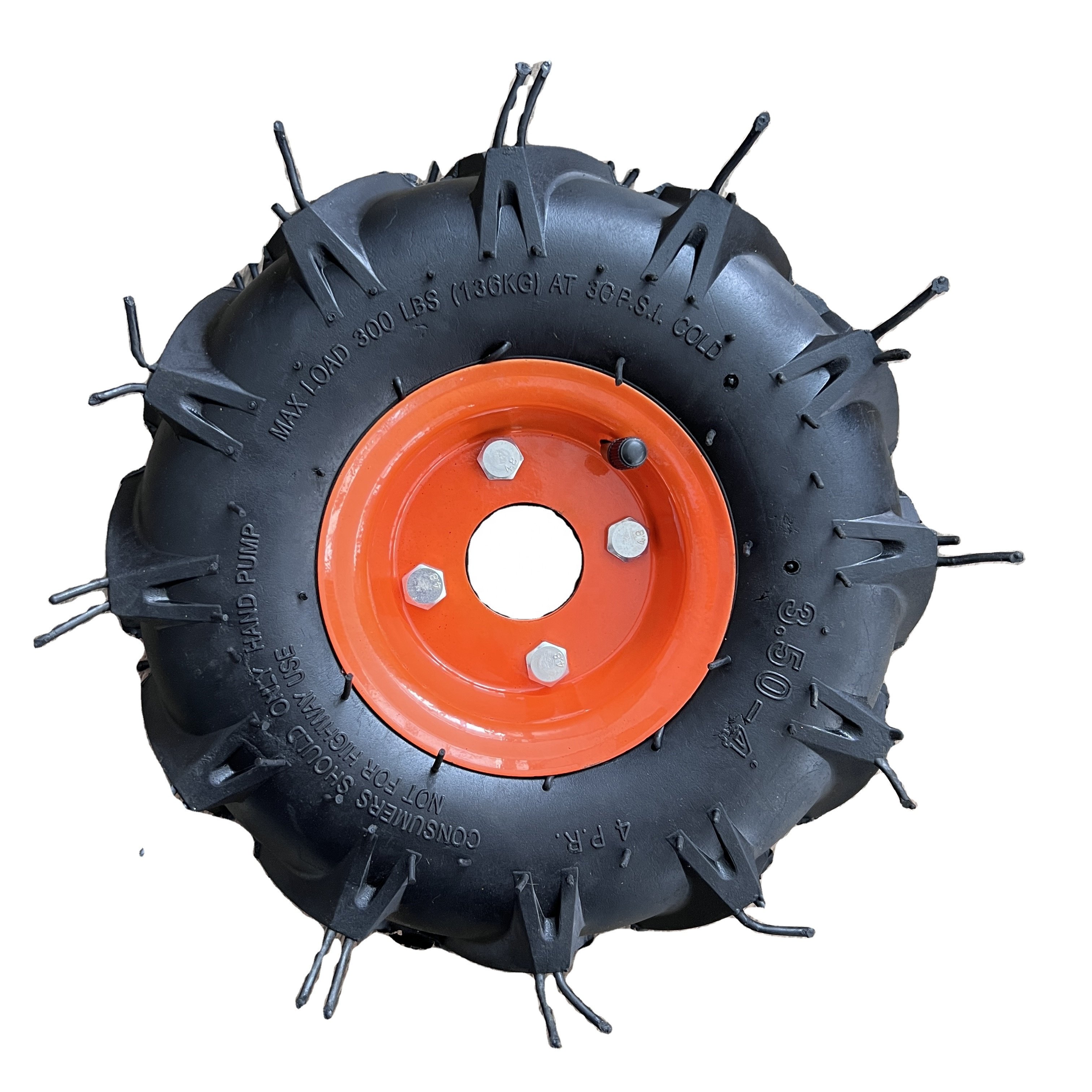 Heavy Duty 10 Inch Pneumatic Wheel with 4PR 3.50-4 Rubber Tyre New Condition for Construction Farm Machinery Wheelbarrow Trolley