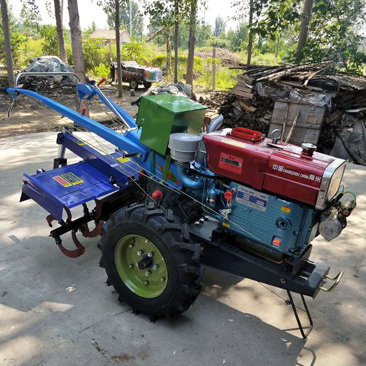 Multifunctional Agricultural Water-cooled diesel Electric Start Walking Tractor 18HP Plowing Two-wheel 121 Walking Tractor