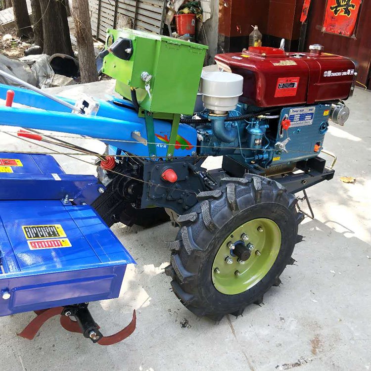 Multifunctional Agricultural Water-cooled diesel Electric Start Walking Tractor 18HP Plowing Two-wheel 121 Walking Tractor