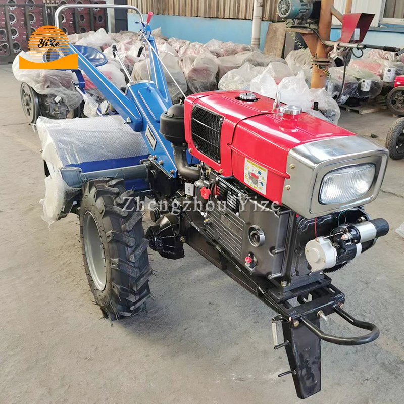 Farm Multi Purpose Diesel Hand Walking Tractors Two Wheels With Plough Rotavator Corn Wheat Planter