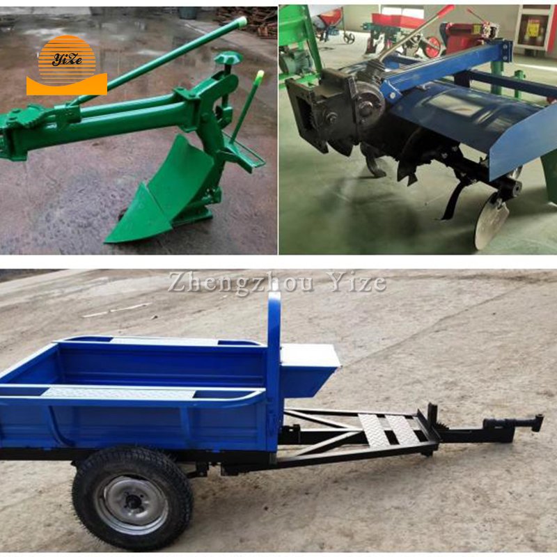 Farm Multi Purpose Diesel Hand Walking Tractors Two Wheels With Plough Rotavator Corn Wheat Planter