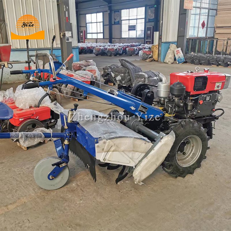 Farm Multi Purpose Diesel Hand Walking Tractors Two Wheels With Plough Rotavator Corn Wheat Planter
