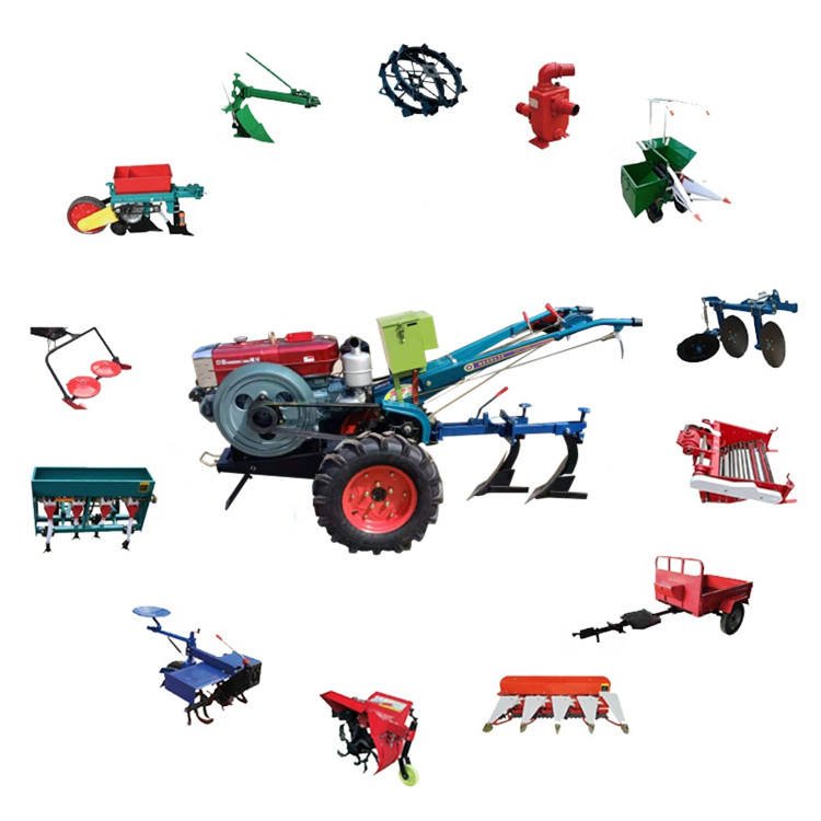 2022 Year Mini 12 hp 18hp 15hp 20hp Hand Walking Agricultural Two Wheel Plough Tractor