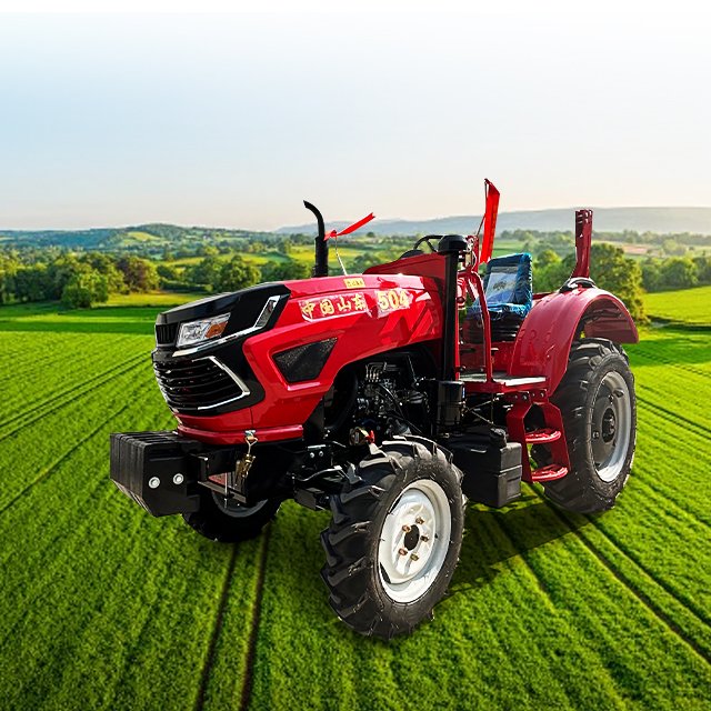 Small tractor 50HP 60HP 4-drive compact agricultural wheeled tractor with rotary tiller shovel, made in China